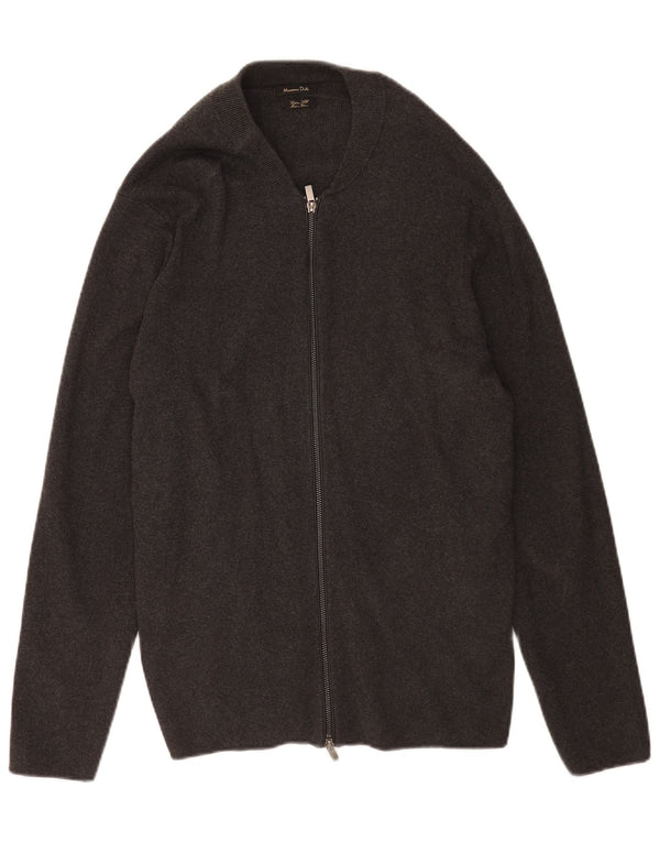 Мужской кардиган на молнии Massimo Dutti XL, серый хлопок