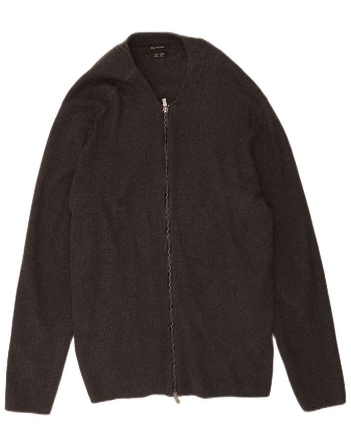 Мужской кардиган на молнии Massimo Dutti XL, серый хлопок