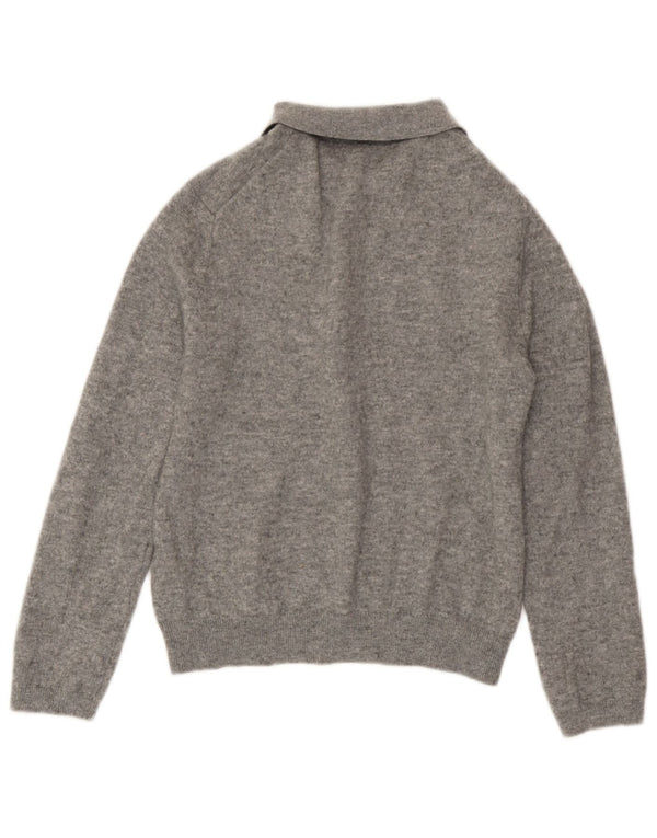 Женский свитер-джемпер с воротником поло Zara UK 18 XL, серый, шерстяной с крапинками