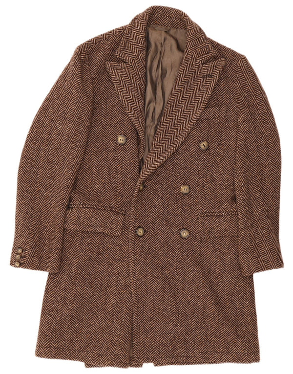 Пальто мужское двубортное Chinook IT 48 Medium Brown «Елочка»