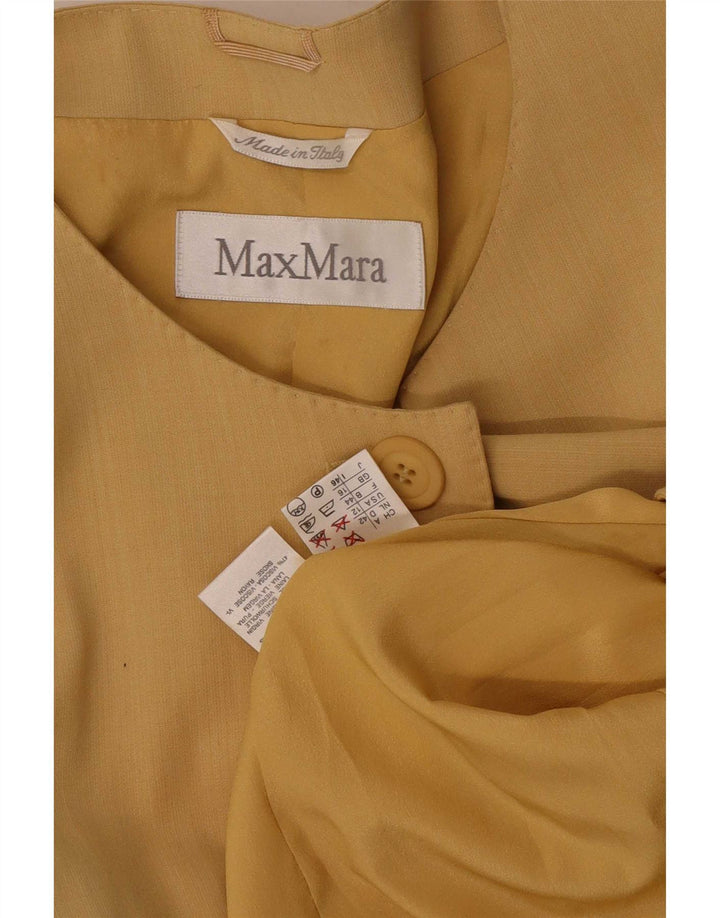 Женский удлиненный пиджак на 1 пуговице Max Mara, Великобритания 16, большой желтый цвет