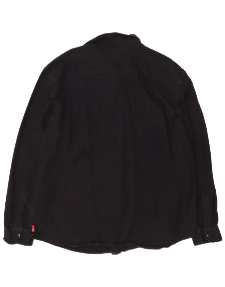 Мужская джинсовая рубашка Wrangler Western 3XL, черный хлопок