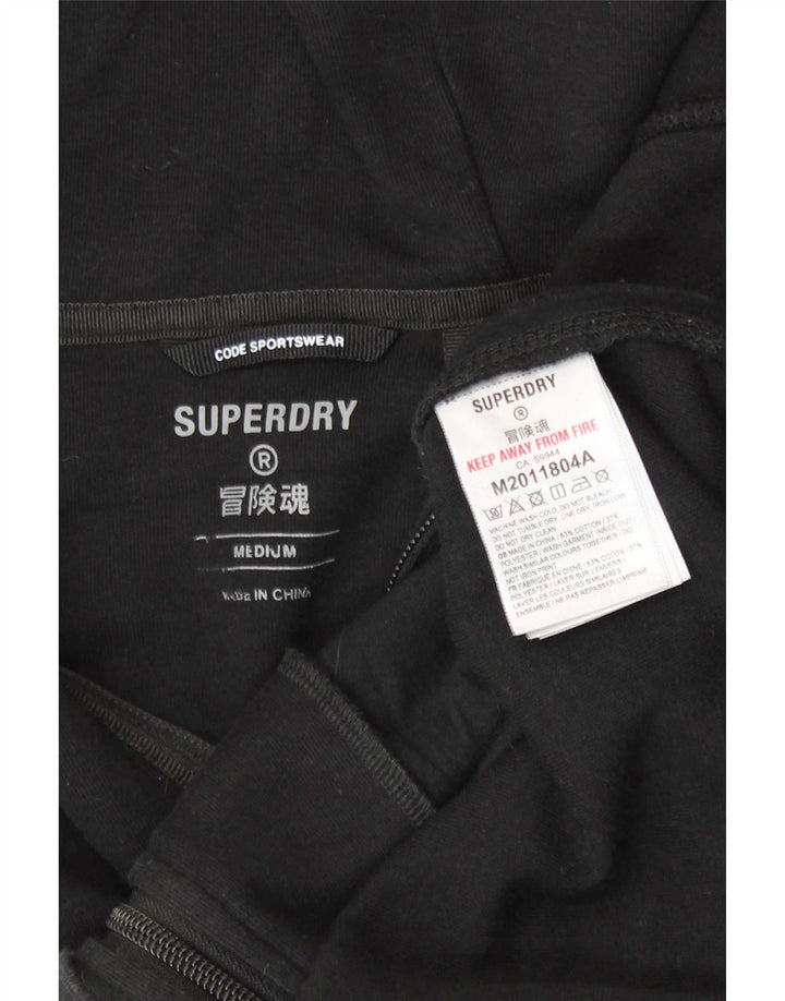 Мужской свитер с капюшоном на молнии Superdry, средний черный, хлопковый
