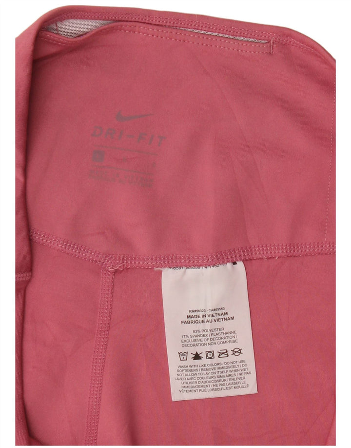 Женские леггинсы с рисунком Nike Dri Fit UK 14, большой розовый полиэстер