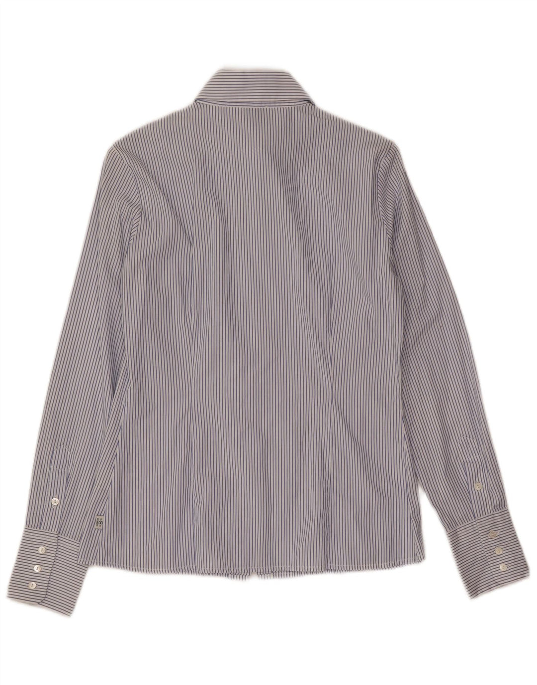 Женская рубашка с рюшами спереди Cerruti 1881, Великобритания, 10 маленьких размеров, хлопковая синяя полоска