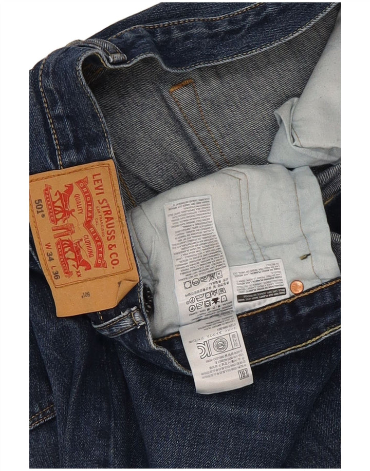 Мужские прямые джинсы Levi's 501 W34 L36 синие, хлопок