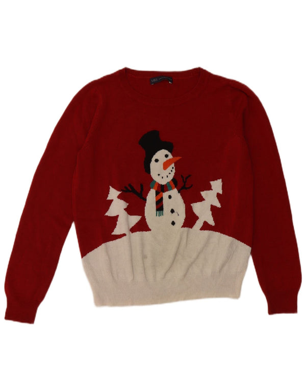 Женский джемпер с вырезом «лодочка» Marks & Spencer UK 12, средний бордовый Chris