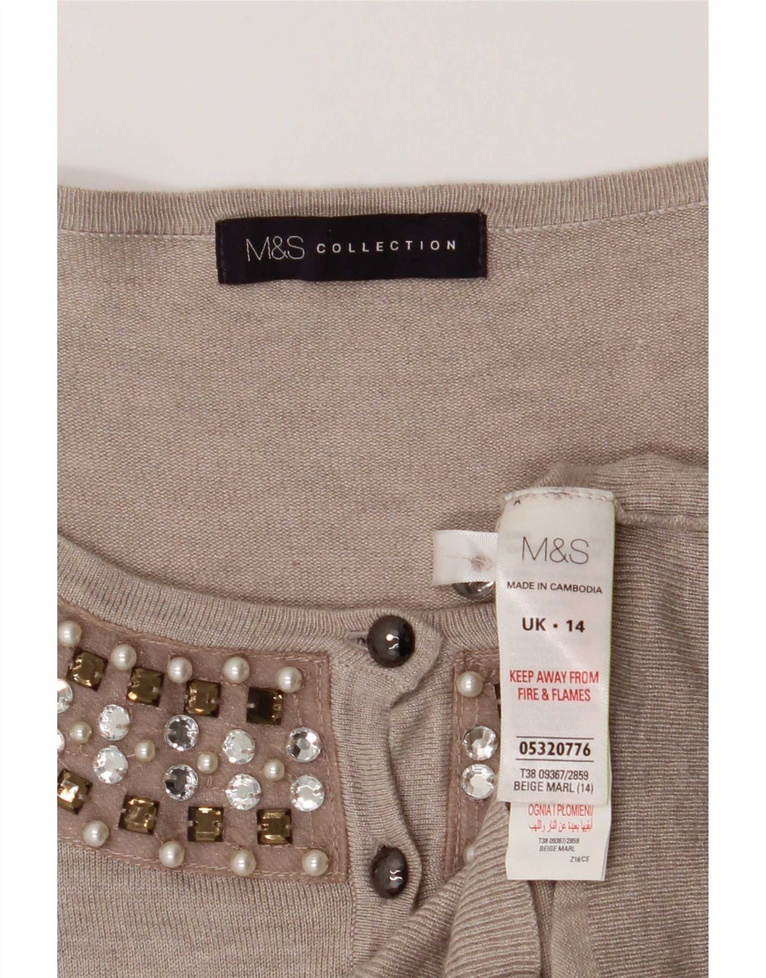 Женский кардиган Marks & Spencer UK 14 Средний Серый Вискоза