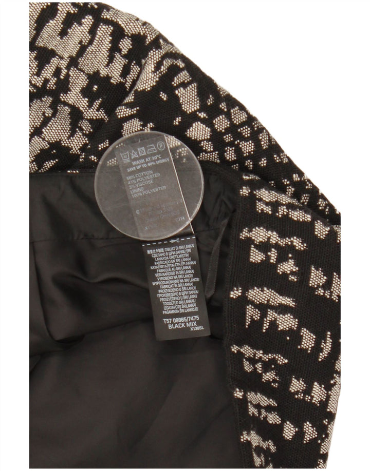Женская мини-юбка Marks & Spencer UK 12, средний W31, черный хлопок с геометрическим рисунком