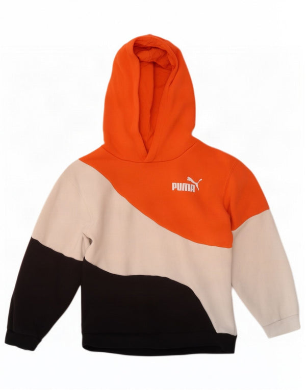 Джемпер с капюшоном Puma для мальчиков 7-8 лет, разноцветный хлопок с цветными блоками