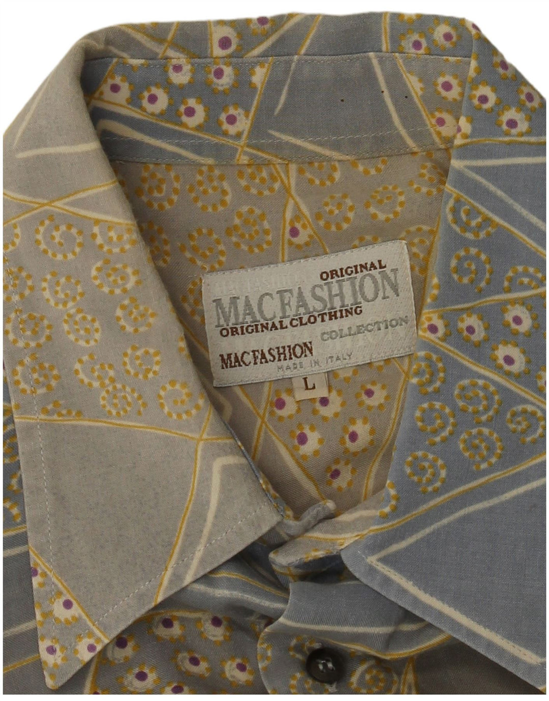 Мужская рубашка с коротким рукавом MAC FASHION, большая синяя с геометрическим рисунком