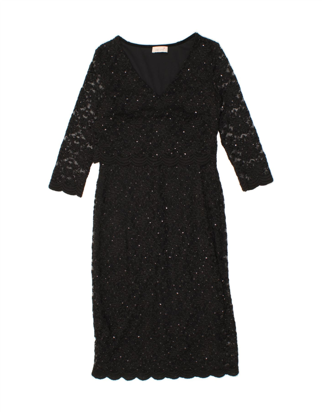 PER UNA Womens 3/4 Sleeve Maxi Dress UK 12 Medium Black Polyester Vintage Per Una and Second-Hand Per Una from Messina Hembry 