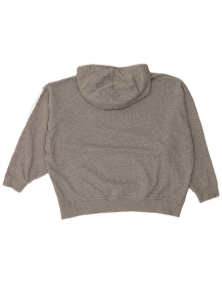 Женский джемпер с капюшоном Adidas Oversized UK 14, хлопок среднего серого цвета