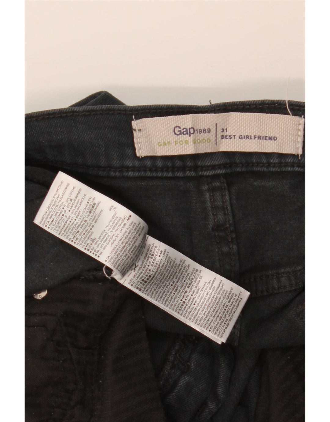 Женские узкие джинсы GAP Girlfriend W31 L27, черный хлопок