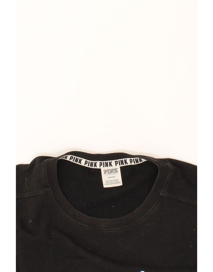 PINK Mens Sweatshirt Jumper Medium Black Cotton Vintage Pink and Second-Hand Pink from Messina Hembry 