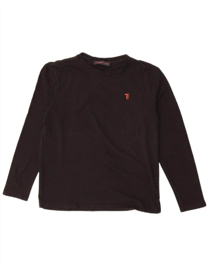 Джинсы Trussardi Женские Топ с длинным рукавом UK 14 Средний Черный Хлопок