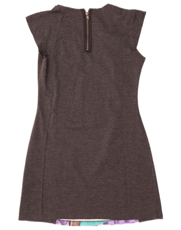 DESIGUAL Женское платье-футляр UK 12 Средне-серый пэчворк