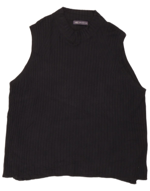Женский жилет Marks & Spencer UK 24 4XL Черный Вискоза