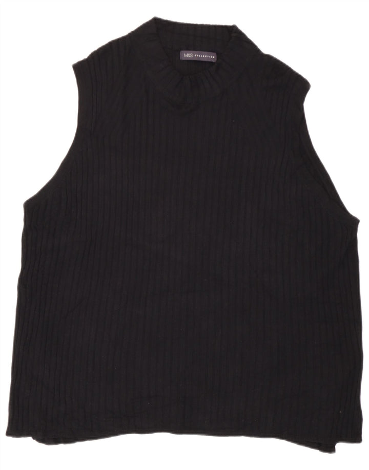 Женский жилет Marks & Spencer UK 24 4XL Черный Вискоза