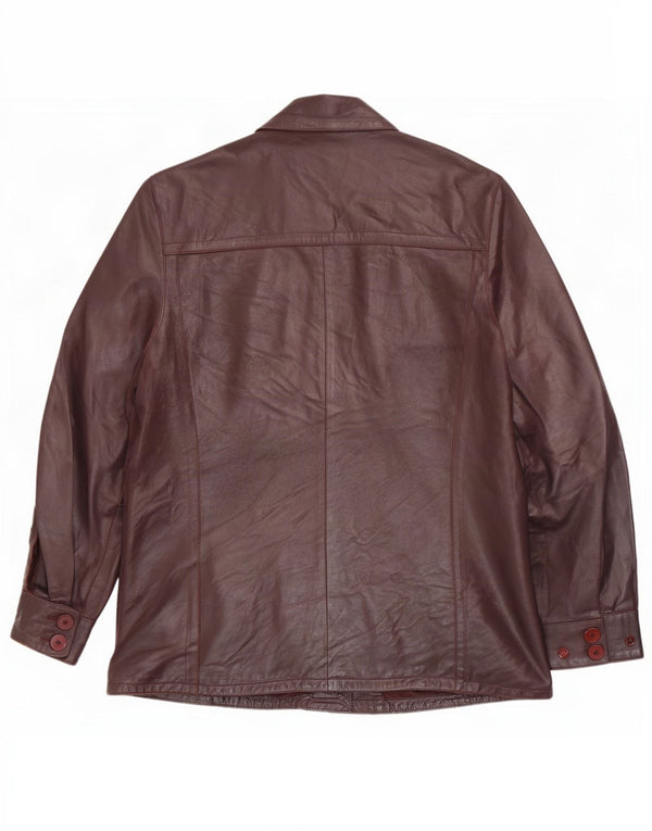 Винтажная мужская кожаная куртка UK 42 XL бордовая