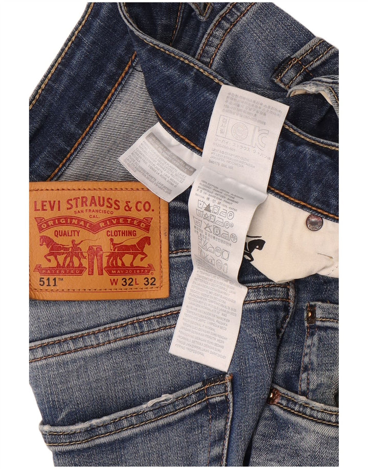 Мужские узкие джинсы Levi's 511 W32 L32 синие, хлопок