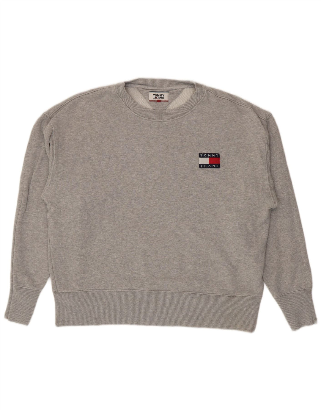 Мужской свитер Tommy Hilfiger, большой серый хлопковый джемпер в крапинку