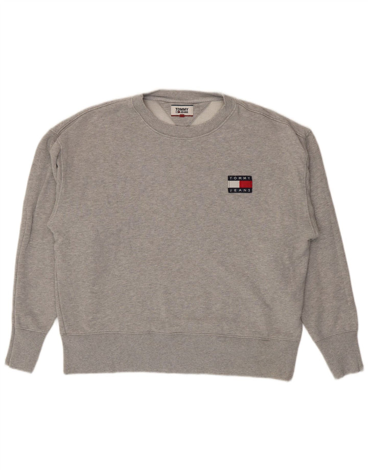Мужской свитер Tommy Hilfiger, большой серый хлопковый джемпер в крапинку