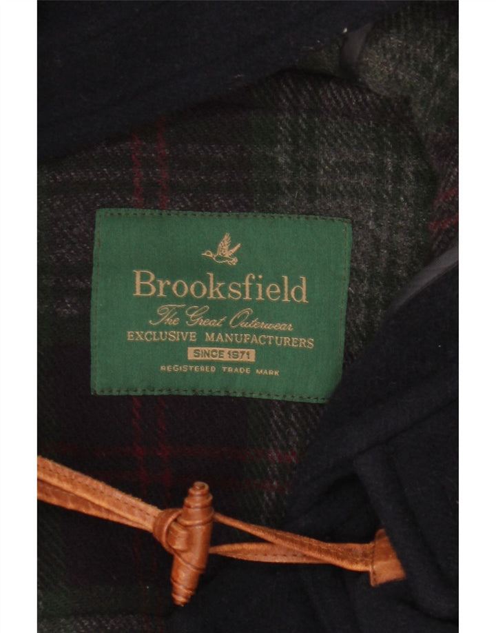 Мужской дафлкот с капюшоном Brooksfield IT 50, большой, темно-синий, шерсть
