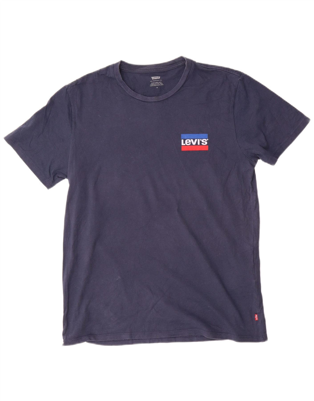 Мужская футболка с рисунком Levi's, топ среднего размера, темно-синий, хлопок