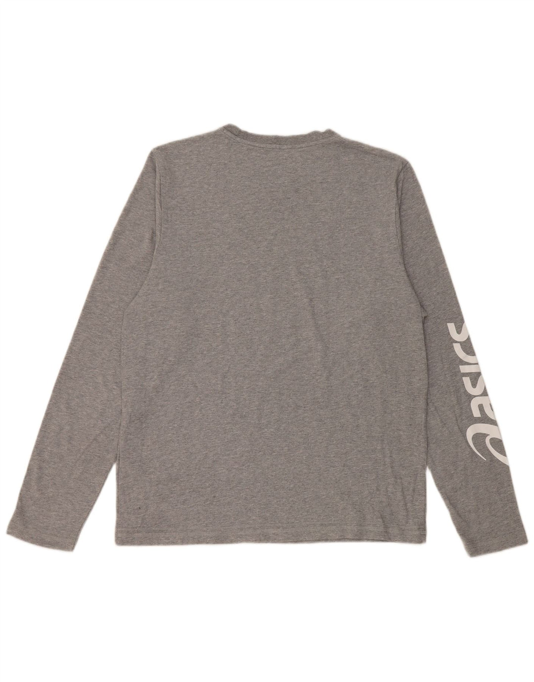 Мужской топ с рисунком Asics, большой серый хлопок с длинным рукавом