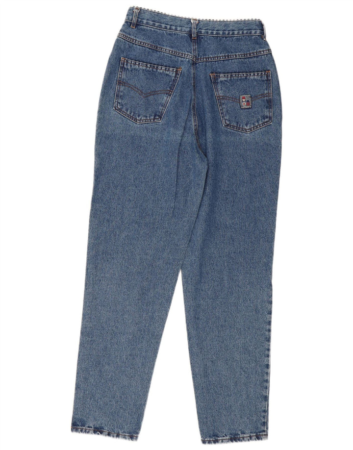 Винтажные женские зауженные джинсы с высокой талией W32 L30, синие хлопковые