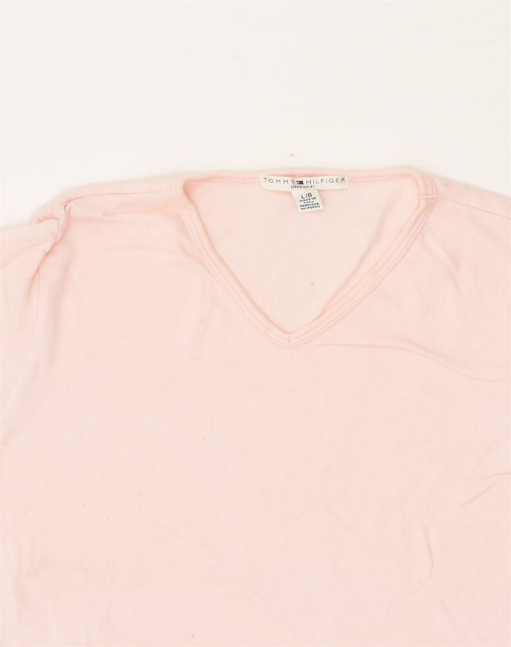 TOMMY HILFIGER Womens Sleepwear T-Shirt Top UK 14 Large Pink Cotton | Vintage Tommy Hilfiger | Thrift | Second-Hand Tommy Hilfiger | Used Clothing | Messina Hembry 