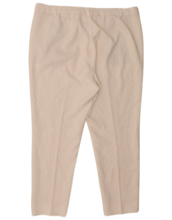 Женские костюмные брюки Marks & Spencer UK 18 XL W38 L27 Off White с геометрическим рисунком