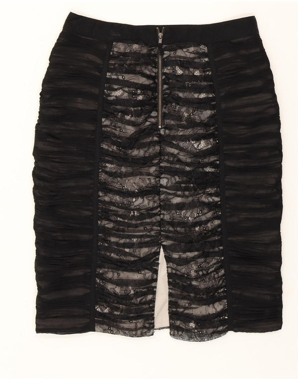 COAST Женская кружевная юбка-карандаш UK 10, маленькая W28, черный полиэстер