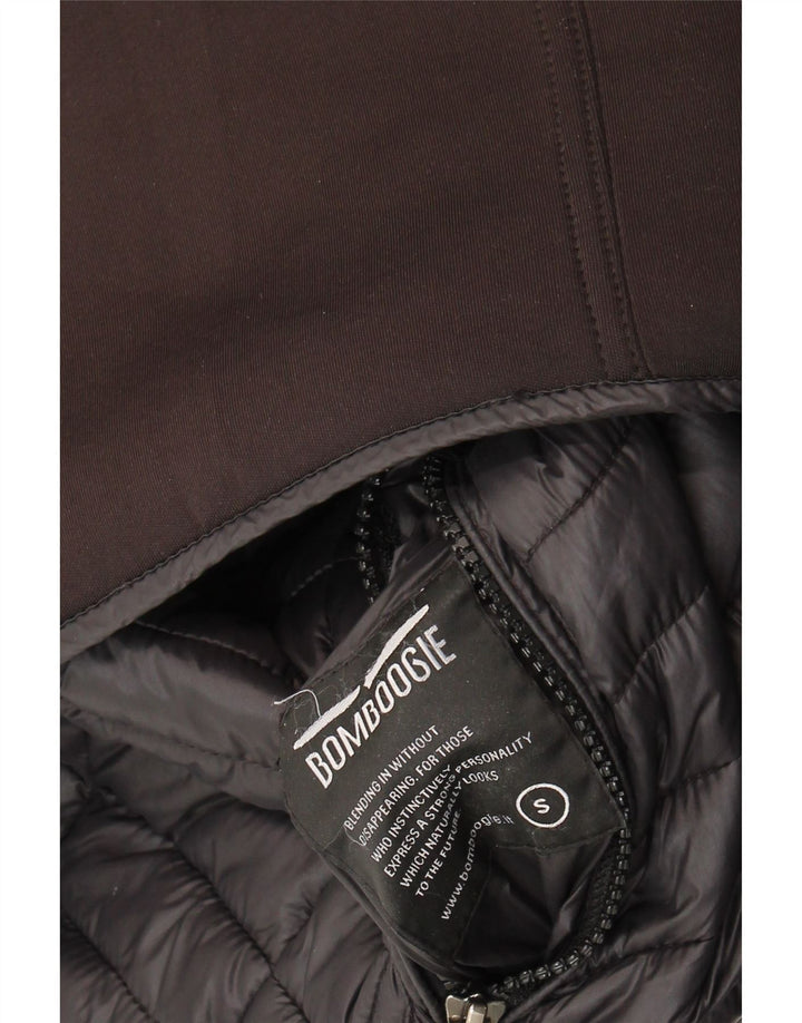 Мужская утепленная куртка-бомбер с капюшоном Bomboogie UK 36, маленький черный полиэстер