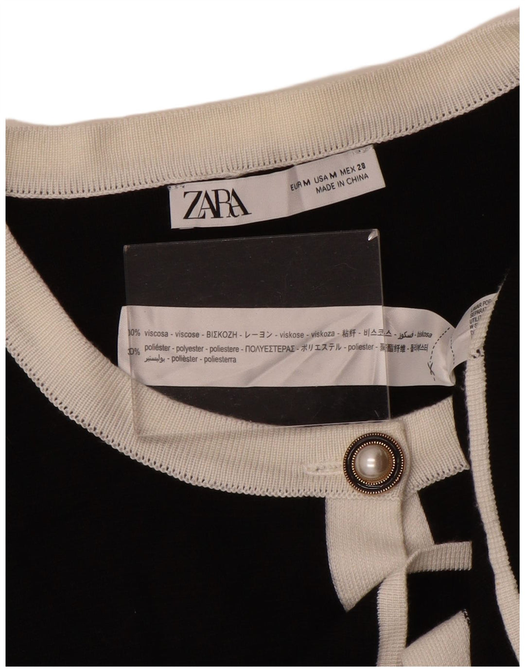 Женский кардиган Zara UK 12, средний черный полиэстер