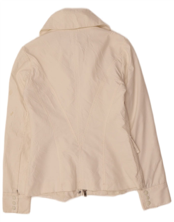 PINKO Womens Utility Jacket UK 8 Small White Polyester