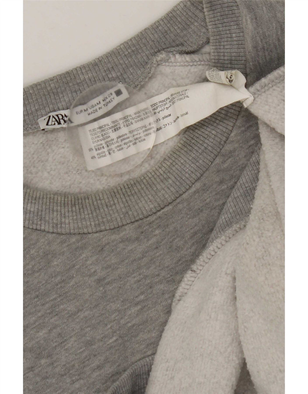 Женский свитер с рисунком Zara UK 14, средний серый полиэстер