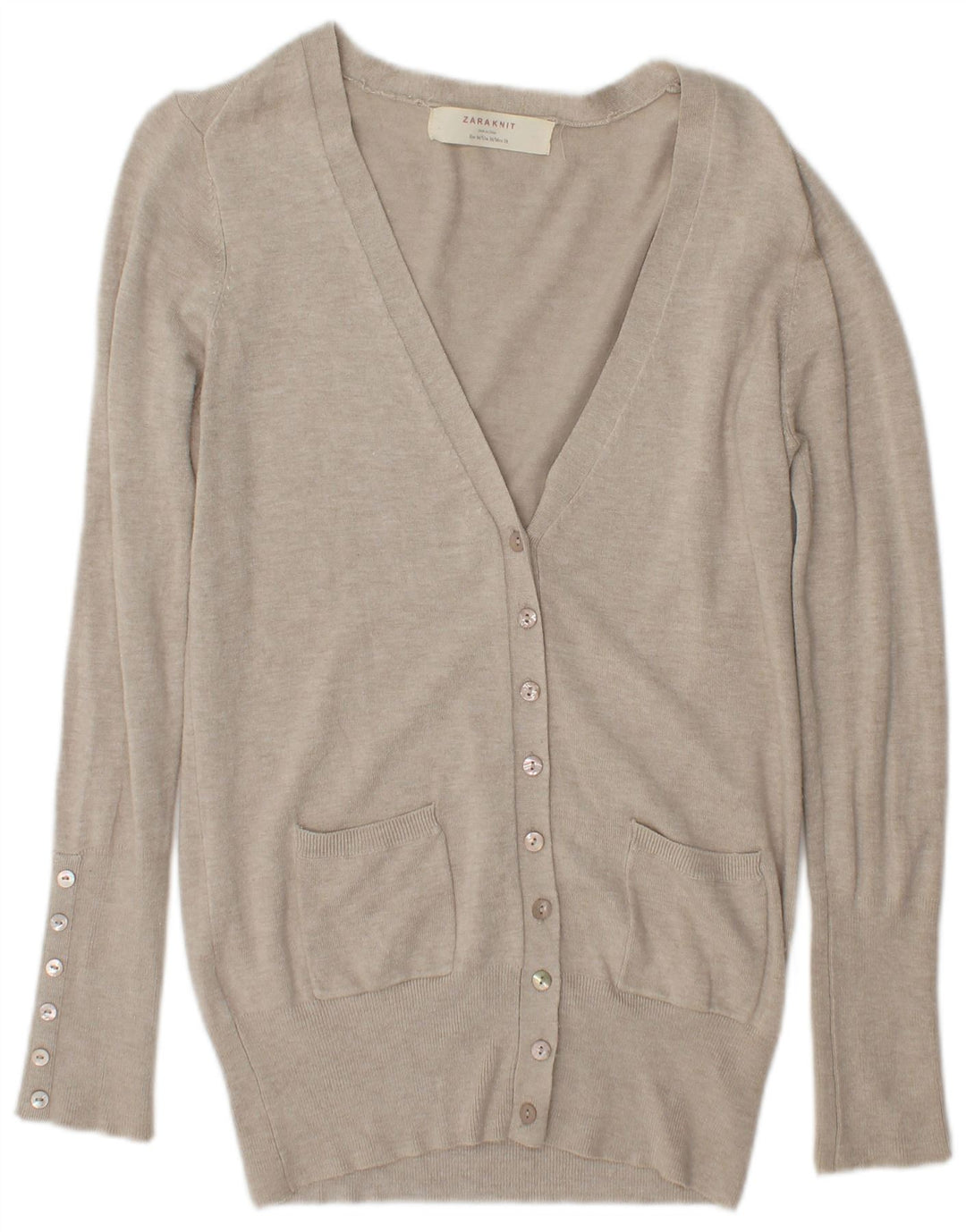 Женский кардиган Zara UK 14, средний бежевый вискоза