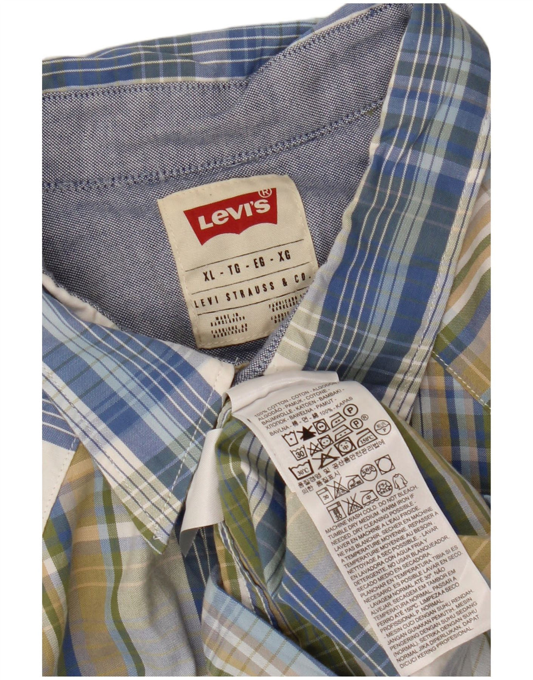 Мужская фланелевая рубашка LEVI'S XL в разноцветную клетку, хлопок