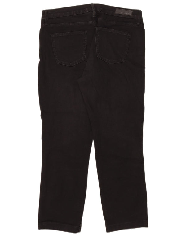 Женские укороченные джинсы скинни Calvin Klein, большие размеры W32 L25, черный хлопок