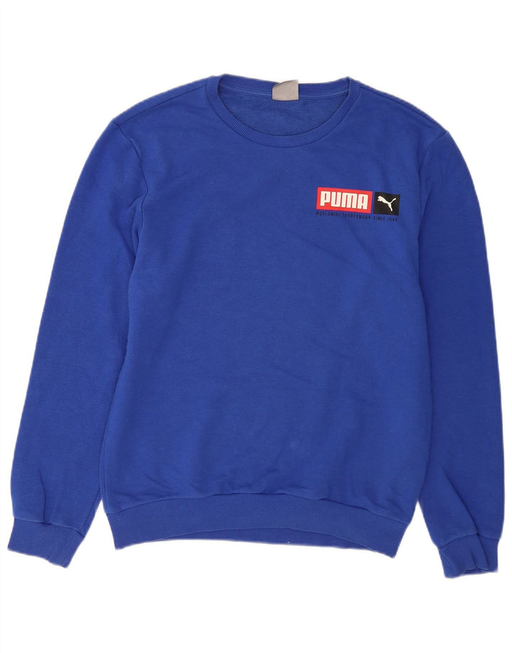 Мужской свитшот с рисунком Puma, маленький синий