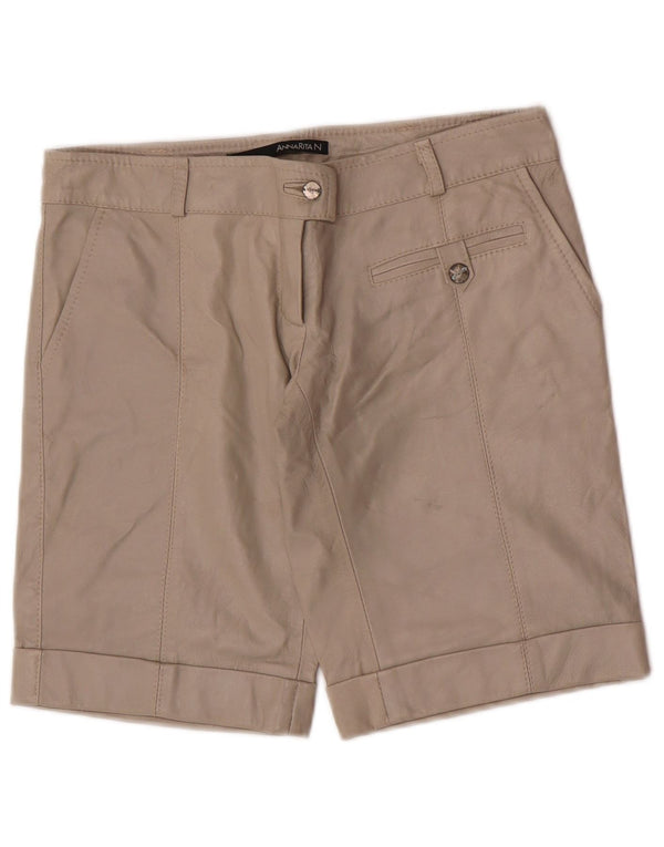 Женские кожаные шорты чинос Annarita N UK 10, маленькие W28, серые кожаные