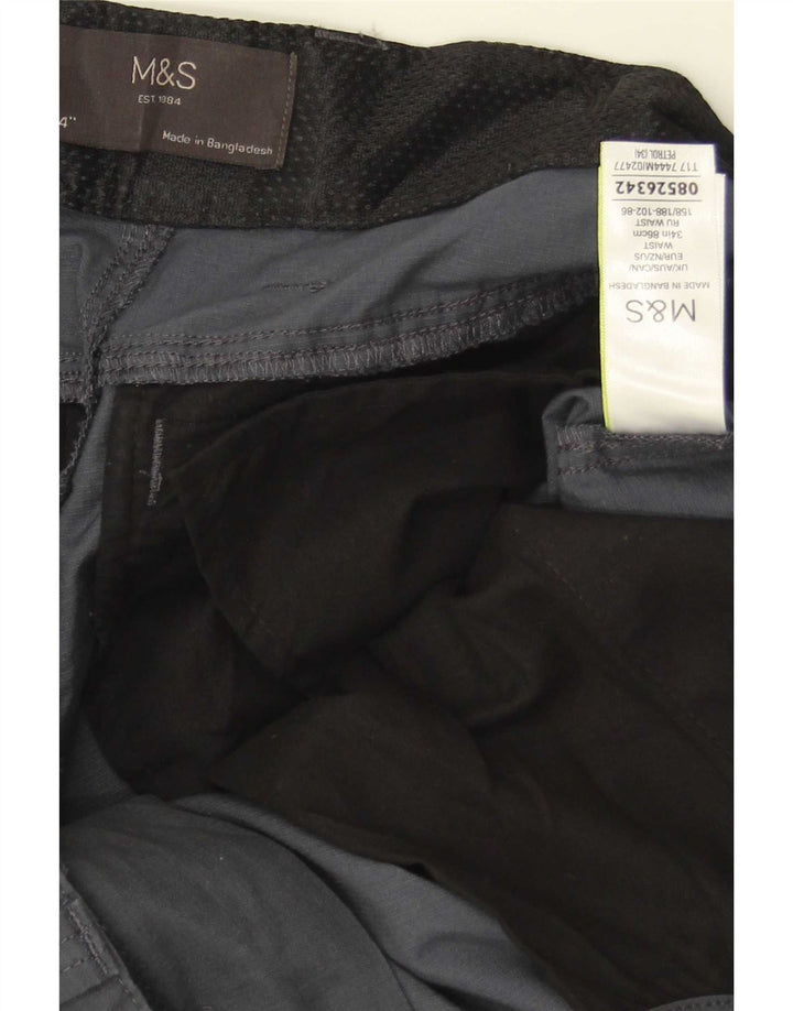 Мужские шорты карго Marks & Spencer W34, большие серые, хлопок