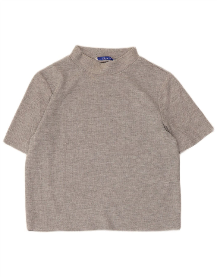 Женский укороченный топ Zara UK 12, средний серый