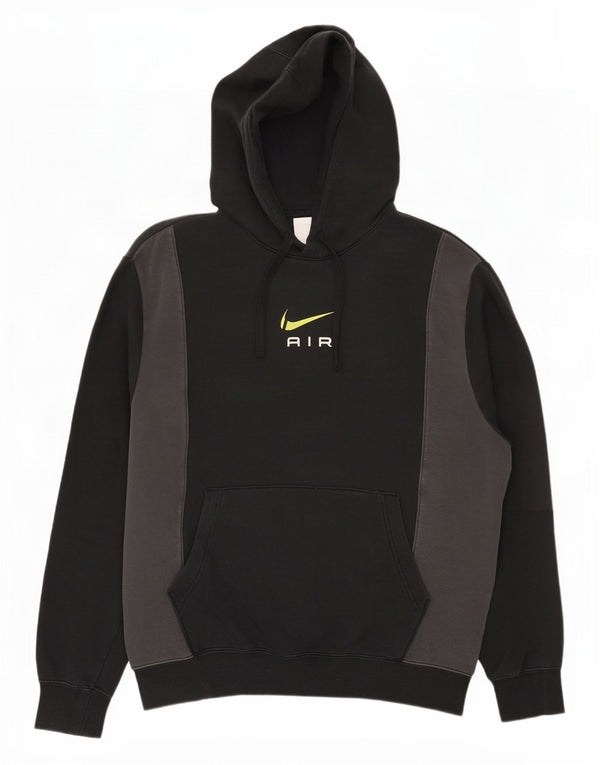 Мужской джемпер с капюшоном с графическим рисунком Nike, средний черный, хлопок с цветными блоками