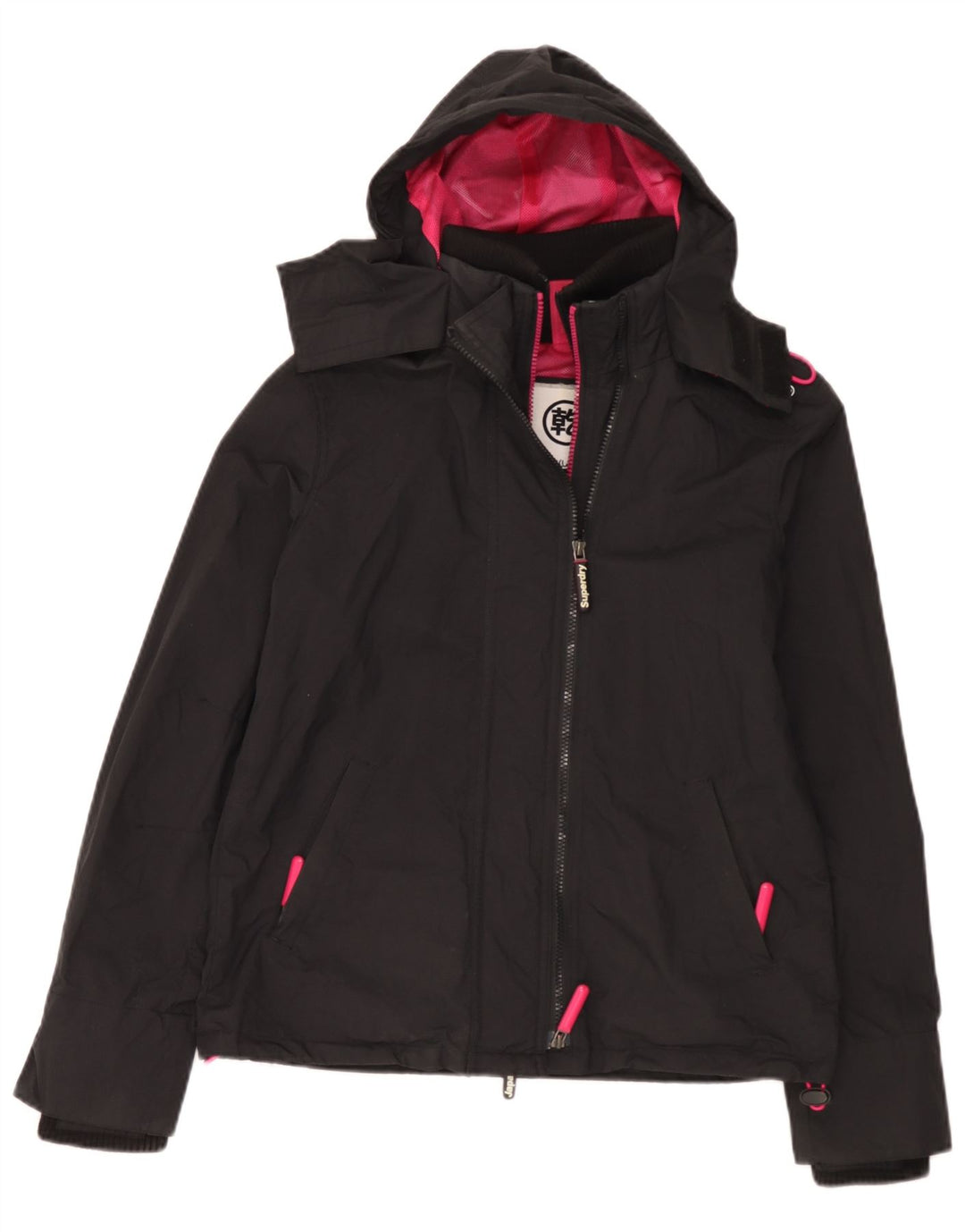 Женская ветровка с капюшоном Superdry UK 16, большая черная