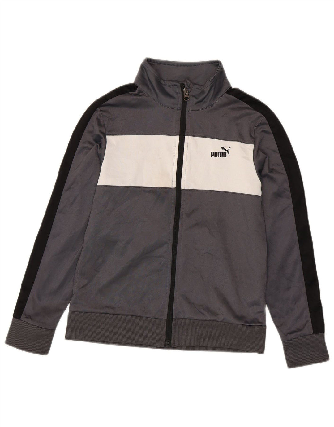 Спортивный костюм Puma для мальчиков, верхняя куртка 10–11 лет, средний серый цвет с цветными блоками