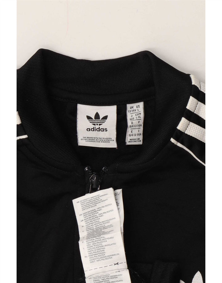 Спортивный костюм Adidas для мальчиков, верхняя куртка 13-14 лет, черный полиэстер