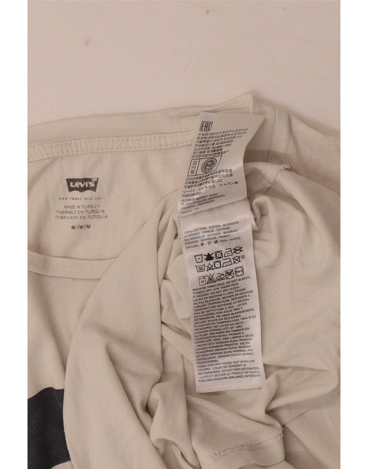 Мужская футболка с рисунком Levi's, верх среднего размера, белый хлопок с цветными блоками